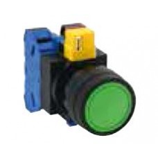 IDEC Φ22mm Plastic Bezel Round Flush 1NC SPST Momentary Action Black Color Push Button HW1B-M101 + Color Option